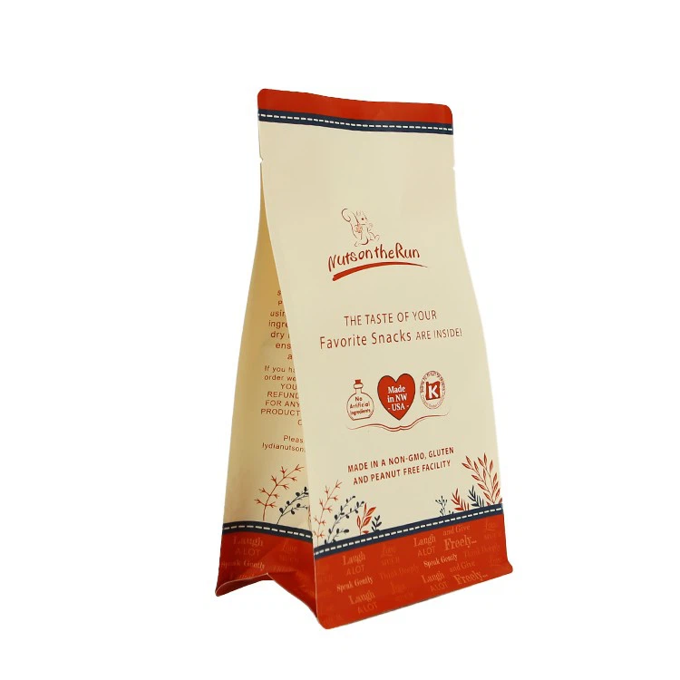 8-Side Seal Kraft Paper Dried Fruit Packaging Bag high quality