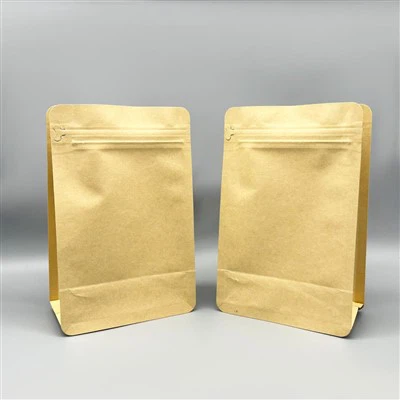 Стояща торбичка от крафт алуминиево фолио 8-странично уплътнение с цип